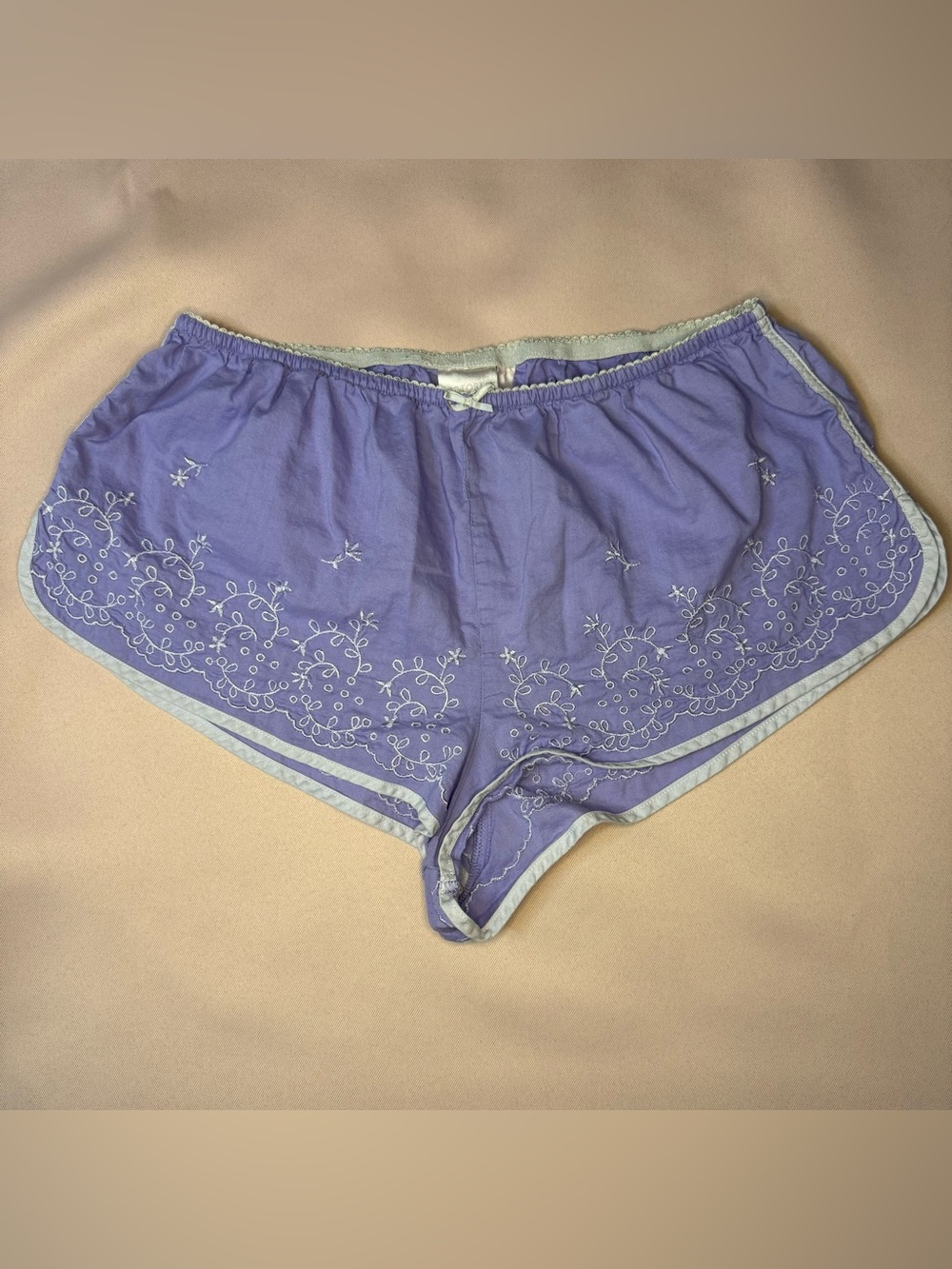Victoria’s Secret - 100% Cotton Lavender Embroidered Sleep Shorts - Size XS